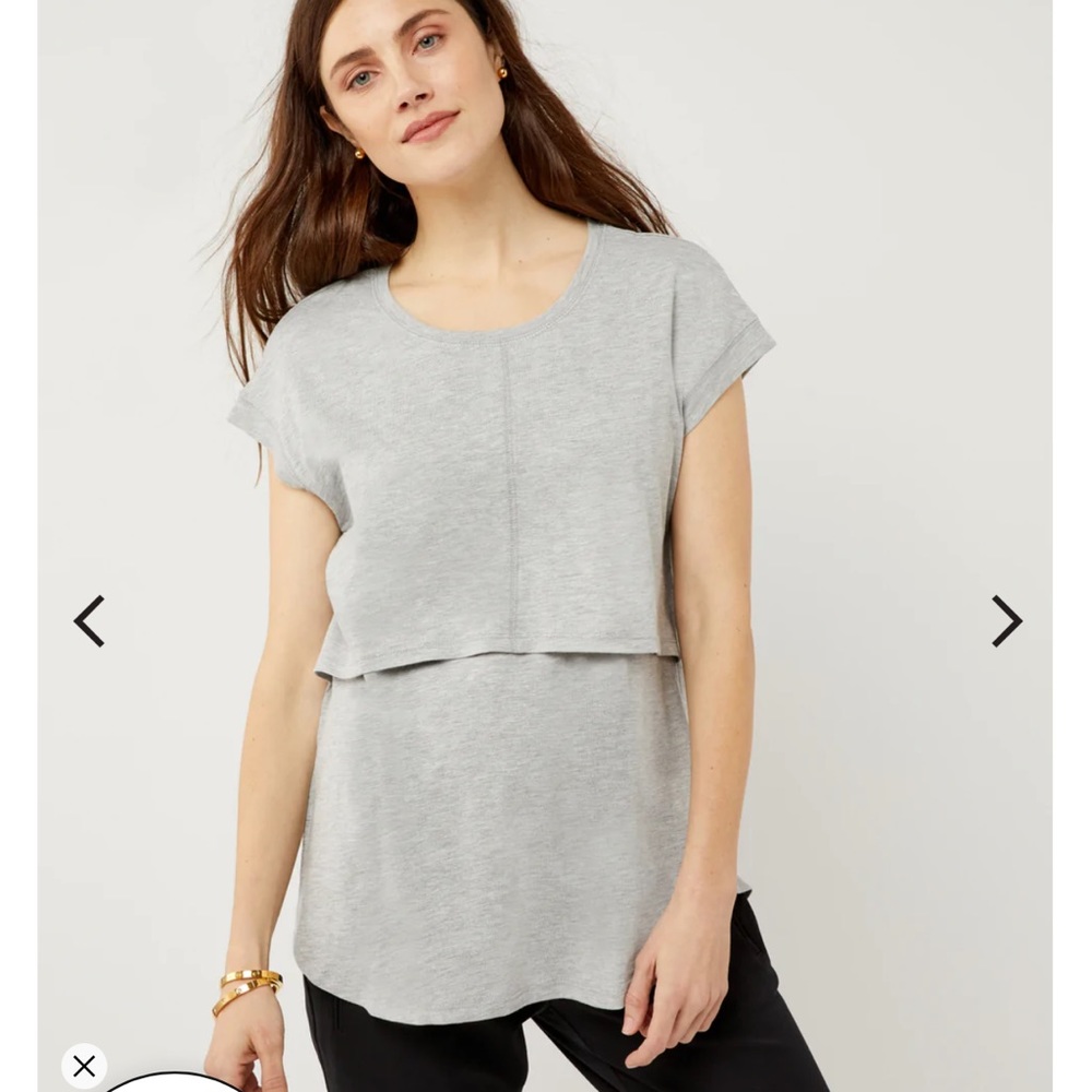 Ripe size M nursing / breastfeeding / maternity Pea in a Pod Grey Tee